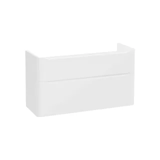 VitrA New Integra Round Waschtischunterschrank mit 2 Vollauszügen 117 x 45 x Weiß Hochglanz,70032 70032