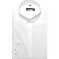 Huber Hemden Langarmhemd HU-0001 Stehkragen, verdeckte Leiste, Regular Fit-gerader Schnitt, Made in EU