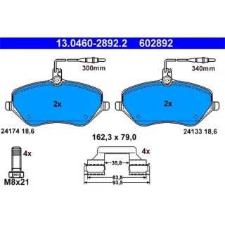 ATE Bremsbel?ge vorne Citroen C5 C6 Peugeot 407 607