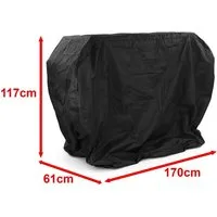 RAMROXX Grillabdeckhaube Premium Schutzhülle Cover BBQ Grill Schutz Schwarz L 170x117x61cm