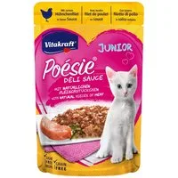 Vitakraft Poésie® DÉLI SAUCE Junior + Hühnchenfilet 85 g, Nassfutter für: Katze