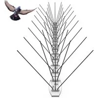 KONZEPT Taubenspikes Vogelabwehr Spikes aus Edelstahl gegen Tauben, Spatzen, Amsel, Marder, Set, für Balkon, Fensterbank, Dachbalken - Tierfreundlich, 4stk.x50cm