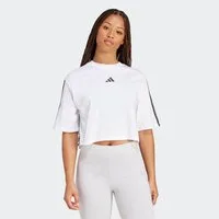 adidas Sportswear T-Shirt ESSENTIALS 3-STREIFEN COTTON LOOSE mit Rundhalsausschnitt, bauchfreie Schnittform, ohne Verschluss