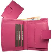 Geldbörse Geldbörse mit Außenriegel Nappa-Leder Kombibörse pink (1-tlg)