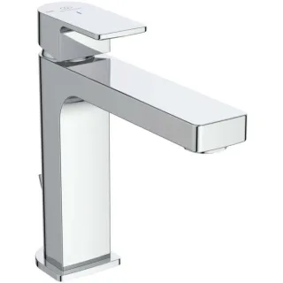 Ideal Standard Edge Waschtischarmatur A7107AA mit Ablaufgarnitur, BlueStart, Ausladung 125 mm, verchromt
