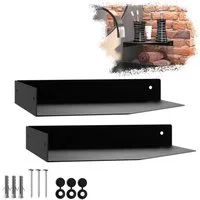 SO-TECH® Wandregal Wandboard HOVER 20/25 x 20/25 x 3 cm inkl. Befestigungsset, 2-tlg., Wandmontage, für Bad Küche oder Wohnzimmer, Schwarz
