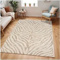 Livabliss Teppich LUANDA, rechteckig, Höhe: 11 mm, Skandinavischer Teppich, Boho Wohnzimmerteppich/Läufer im Zebra Muster