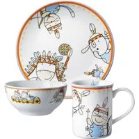 PURESIGNS Kindergeschirr-Set MOEMA (3-tlg), 1 Personen, Porzellan, Plastikfreier Essgenuss für die Kleinen