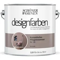 SCHÖNER WOHNEN FARBE Wandfarbe Schöner Wohen Designfarben 2,5 Ltr. Romantisches Pfingstrosenrose Nr.