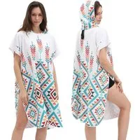 MOPUEA Badetuch Duschtuch Poncho-Badetuch mit Kapuze saugfähig & schnelltrocknend, (Badeponcho Strandtuch tragbar Surf Poncho Umziehhandtuch, 1-St), Strandponcho Umziehhilfe Outdoor Umkleidehandtuch Schwimmbad Badetuch