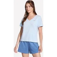 Skechers T-Shirt T-Shirt 1/2 Arm mit 1/2 Arm, für Erwachsene, aus Baumwolle und Elasthan