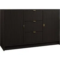 MIRJAN24 Kommode Tireno 2D3SZ (mit zwei Drehtüren und drei Schubladen), Aluminiumgriff in der Farbe Gold