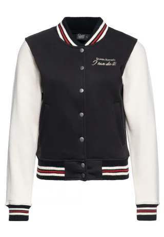 Queen Kerosin Damen College Sweatjacke I Can Do It schwarz