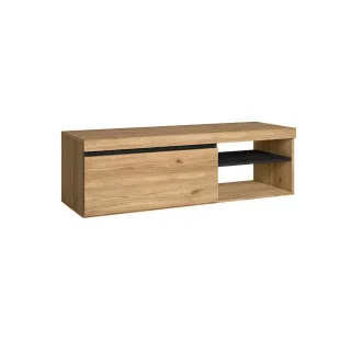 Skraut Home Lowboard,, Eiche, Schwarz, Holzwerkstoff, Rechteckig,Rechteckig, 120x41x40 cm, Wohnzimmer, Wohnwände, Lowboards, Lowboards stehend