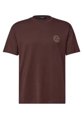 Street One - T-Shirt mit Logoprint braun - Gr. - L