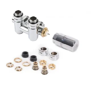 Terma Set Thermostat Verbundventil mit Anschlussmöglichkeit für eine Heizpatrone 1/2"-Ø16x2, Ø15 Lin WRZT5G14-ST