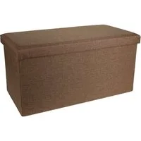 Home4Living Sitztruhe Aufbewahrungsbox Truhenbank Textil Braun faltbar, Dekorativ, Sitztruhe mit Stauraum