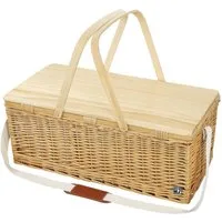 Cilio Aufbewahrungskorb Picknickkorb für 4 Personen Kühlfach Teller Gläser Besteck Cilio