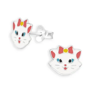 Katze mit Schleife Kinder Ohrringe aus 925 Silber