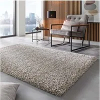 TaraCarpet Langflor-Teppich Ragolle Twilight, rechteckig, Höhe: 60 mm, Shaggy Hochflorteppich grau weiß Wohnzimmer Schlafzimmer 065x130