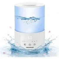 Aigostar Luftbefeuchter leise Ultraschall-Luftbefeuchter für Schlafzimmer 7 Farblichter, 2,50 l Wassertank, Timer, Nachtlicht, Aromadiffusor, Abschaltautomatik, Geräuscharm
