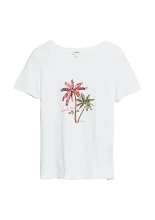 s.Oliver Red Label - T-Shirt mit sommerlichem Frontprint weiß - Gr. - 42