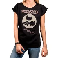 MAKAYA T-Shirt Damen Vintage Woodstock Musik Sommer Top 60er 70er Hippie Bandshirt große Größen