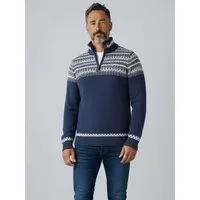 tomBrook Norwegerpullover Herren Troyer Norweger-Strick-Muster - Strickpullover Troyer-Kragen Pullover aus Baumwolle - atmungsaktiv, hautfreundlich & pflegeleicht