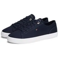 Tommy Hilfiger TH FOXING SNEAKER CANVAS Plateausneaker Freizeitschuh, Halbschuh, Schnürer mit Logostickerei - schmale Form