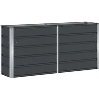 vidaXL Blumentopf Pflanzkübel Anthrazit 160 x 40 x 75 cm Stahl (1 St)