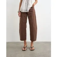 TOPSHOP Weite Jeans TSBARREL HR DENIM JEANS BROWN NOOS Baumwolle, barrel fit, high waist