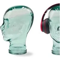 DESIGN DELIGHTS Skulptur Glas KOPFHÖRERSTÄNDER 29cm Glaskopf Skulptur, T01 klar