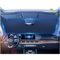 Coonoor Autosonnenschutz Frontscheibenabdeckung Kfz-Universal-Windschutzscheibenvisier 140×70cm, für Selbsthaftend UV Hitzeschutz Plane