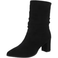 Ital-Design Eleganter Blockstiefel mit gerafftem Design für Damen Stiefelette (90649057) Blockabsatz Stiefeletten in Schwarz