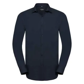 Russell Collection - "Ultimate" Formelles Hemd für Herren Langärmlig (Leuchtend Navy-Blau)