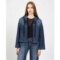 GANG Jeansjacke 94ALICE CAP LONG mit Kapuze