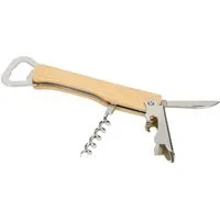 elasto Flaschenöffner Flaschenöffner 3in1 Multifunktionsöffner aus Edelstahl & Holzgriff