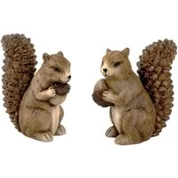 Geschenkestadl Tierfigur 2 Stück Eichhörnchen Figuren mit Nuss mehrere Größen
