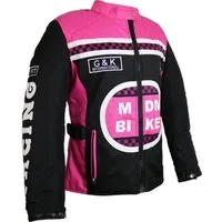 MDM Motorradjacke Damen Motorradjacke Textil Racing Stil mit Protektoren (Sportliche Damen Bikerjacke mit Protektoren und Windschutzleiste) Damen Racing Motorradjacke mit Protektoren, winddicht, tailliert