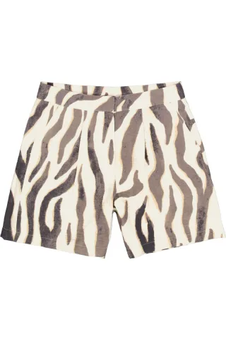 Garcia - Locker geschnittene Shorts mit Animal-Print weiß - Gr. - XS