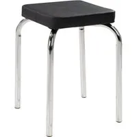 HAKU Sitzhocker Stapelhocker, B 36 cm, T 36 cm, H 47 cm (1 St), Schwarz, stapelbar, Chromgestell