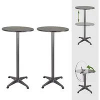 TRUTZHOLM Bistrotisch Stehtisch 2in1 Bistrotisch klappbar höhenverstellbar 70/115cm Ø 60cm (2in1 Tisch, 2er Set), Alu