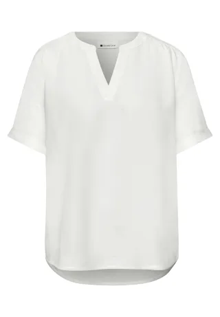 Street One - Kurzarm Bluse mit Turn-Up off white - Gr. - 42