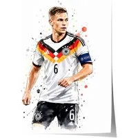 JUSTGOODMOOD Poster Deutschland Fussball Geschenkidee Aquarell Sport Wandbild Deko Print o, (1 St)