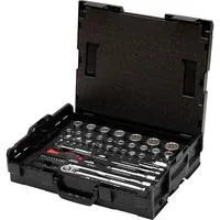 Steckschlüssel- und Bit-Satz 1/4" und 1/2", 60-teilig mit 2 Ratschen und Steckgriff, in L-BOXX
