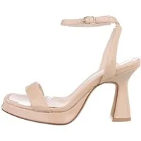 Ital-Design Damen Abendschuhe Party & Clubwear Sandalette Blockabsatz Sandalen & Sandaletten in Beige