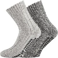 TippTexx 24 ABS-Socken 2 Paar warme ABS-Stopper-Norweger-Socken EIN ECHTER HAUSSCHUH-ERSATZ (2 Paar) rutschfeste Sohle