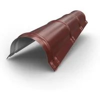 BRAVO Glattblech Dachfirst halbrund gerippt 1 m – Firstblech 0,5 mm f. Metalldachziegel, ideal für Gartenhaus, Carport, Garage und Schuppen
