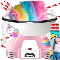 KESSER Zuckerwattemaschine, Zuckerwattegerät Retro Cotton Candy, 30 Zuckerwatte Sticks, Messlöffel