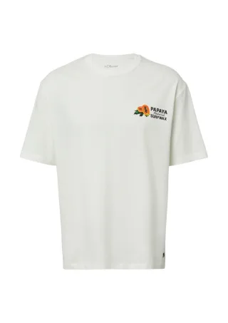 s.Oliver Red Label - T-Shirt mit Front- und Rückenprint weiß - Gr. - XL